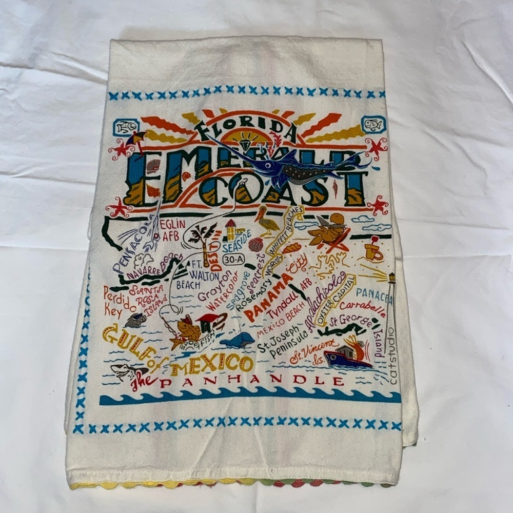 Catstudio Emerald Coast Potato Sack dish towel. 2018 Cotton